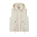 Temperament Waistcoat Solid Color Hooded Cotton Vest