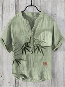 National Bamboo Printing Men's Shirt 3D Digital Printing Elegant Style