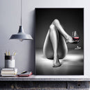 Woman Wine Glass Canvas