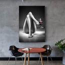 Woman Wine Glass Canvas