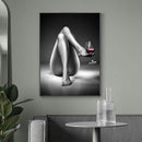 Woman Wine Glass Canvas